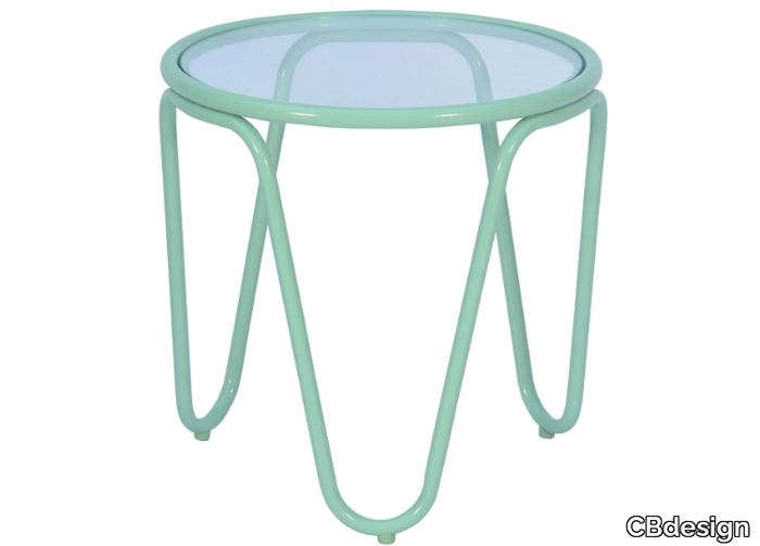 MERLYN - Round glass garden side table _ CBdesign