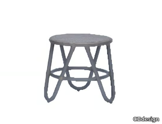 RAISSA - Round synthetic fibre garden side table / stool _ CBdesign