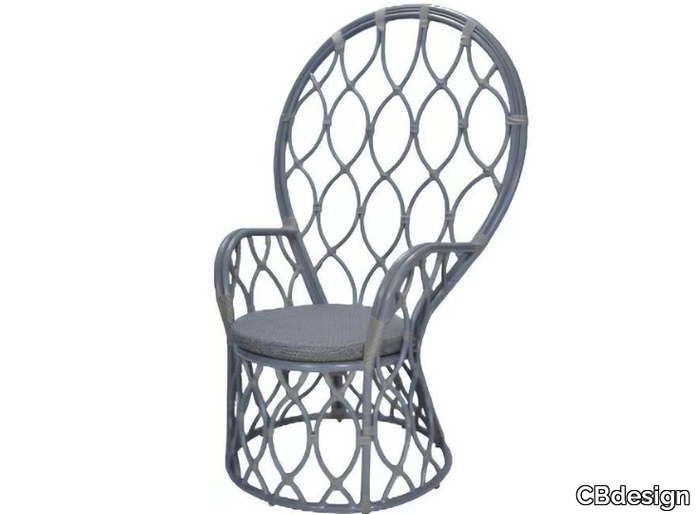 RAISSA - Garden synthetic fibre easy chair with integrated cushion _ CBdesign