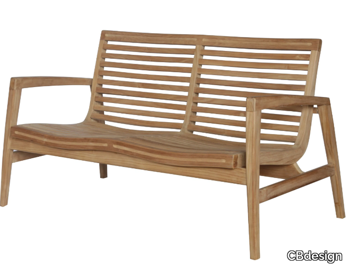 RALLY - Teak garden bench with back _ CBdesign