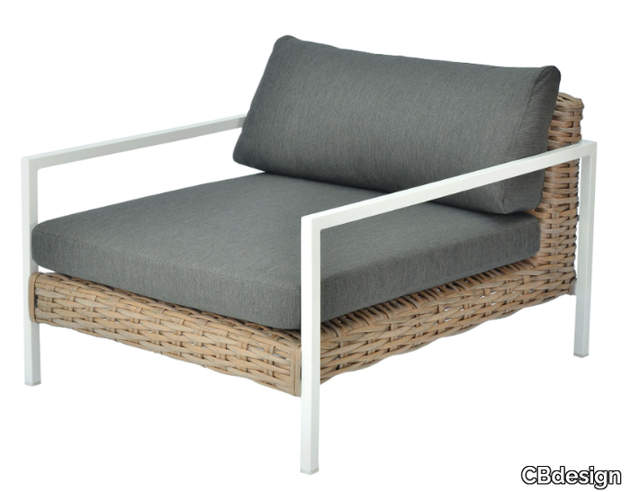 SHANA - Fabric garden armchair with armrests _ CBdesign