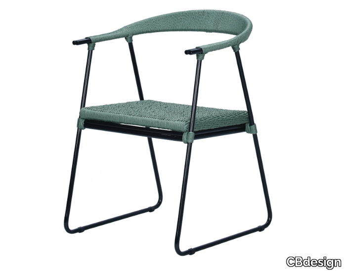 SOFIA - Aluminium garden chair with armrests _ CBdesign