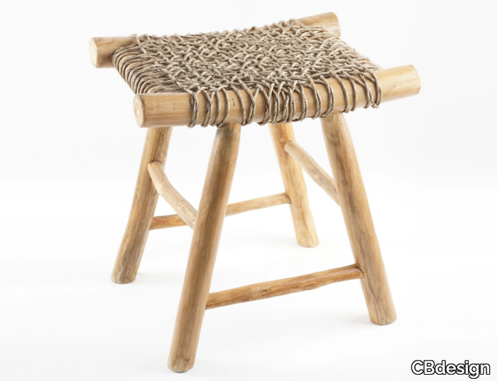 THEO - Low teak garden stool _ CBdesign