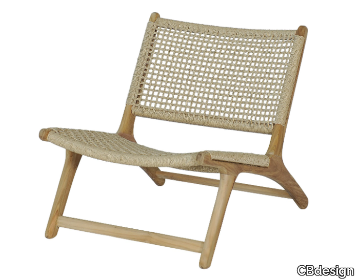 VIENNA RELAX - Garden teak and syntetic rope easy chair _ CBdesign