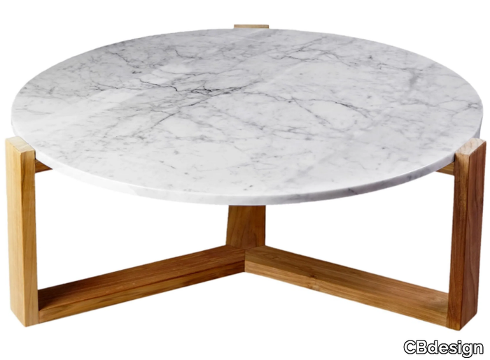 DELTA - Round low marble coffee table _ CBdesign