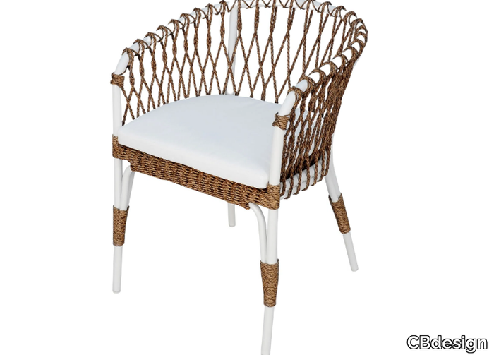 SUMMER - Synthetic fibre garden chair with armrests _ CBdesign