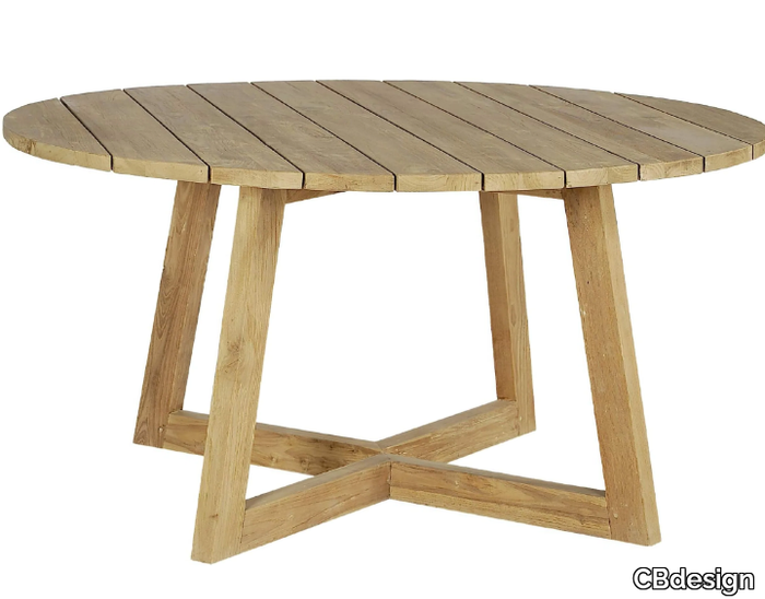 POINT - Round teak garden table _ CBdesign