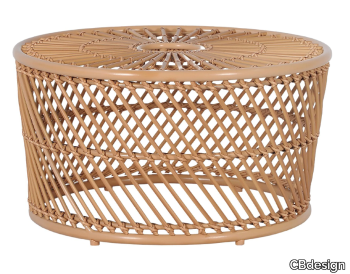 SANTORINI - Round low synthetic fibre garden side table _ CBdesign