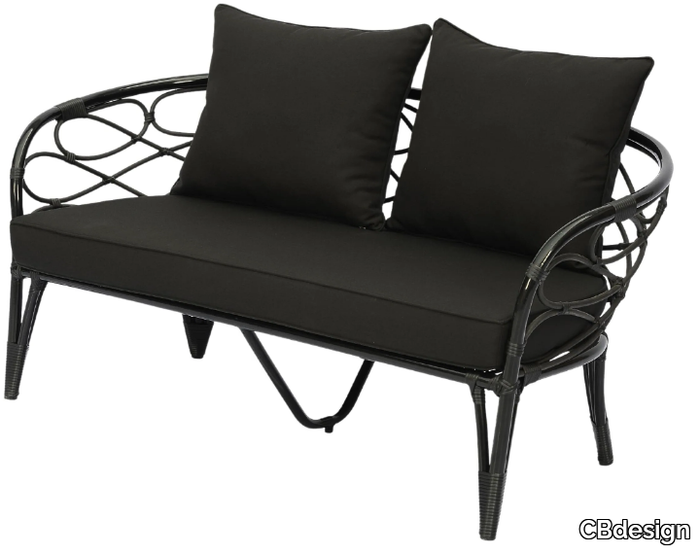 MELODY - 2 seater aluminium and Olefin garden sofa with removable cover _ CBdesign