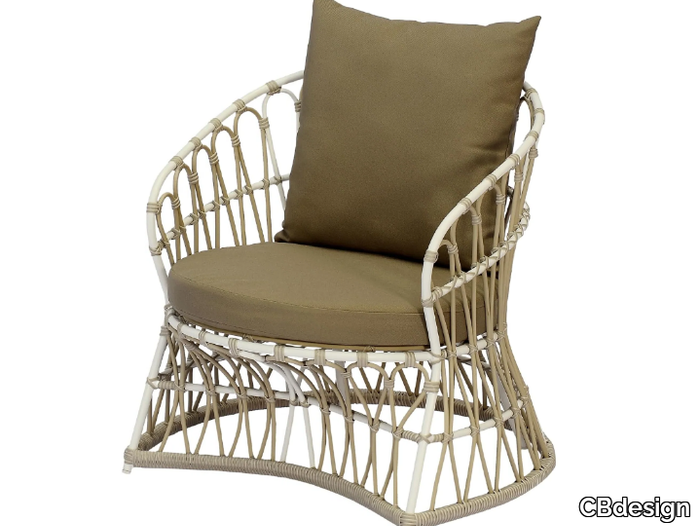 MARGHERITA - Aluminium garden armchair with armrests _ CBdesign