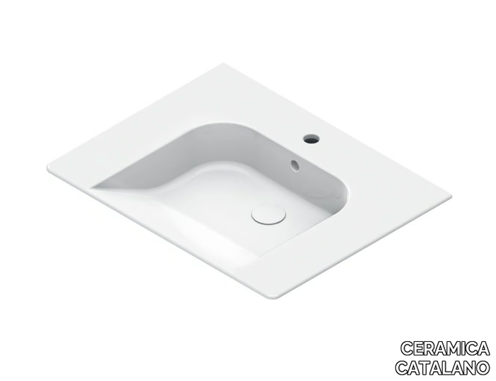 COMFORT 70 - Wall-mounted washbasin with overflow _ CERAMICA CATALANO