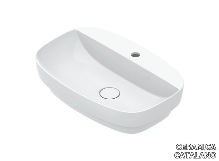 ALVEA 60 - Oval semi-inset single washbasin _ CERAMICA CATALANO