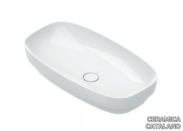 ALVEA 75 - Semi-inset oval washbasin _ CERAMICA CATALANO