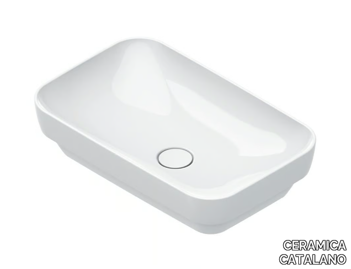 GREEN 60 - Single rectangular semi-inset washbasin _ CERAMICA CATALANO