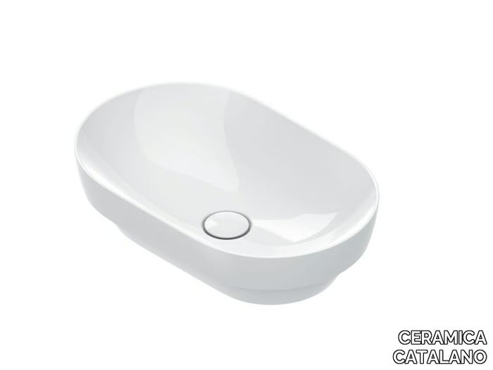 SFERA 55 - Semi-inset rectangular ceramic washbasin _ CERAMICA CATALANO