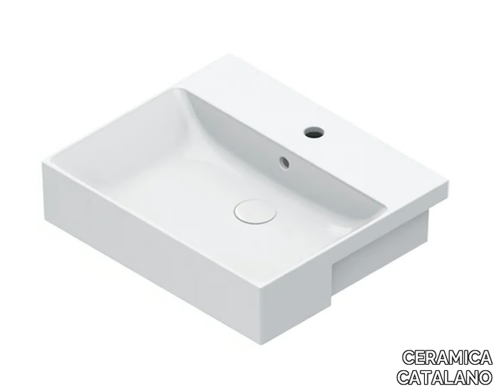 ZERO 55 - Semi-inset single rectangular washbasin _ CERAMICA CATALANO