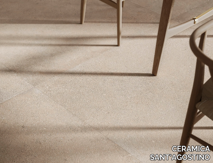 DUO BACK SAND - Porcelain stoneware wall/floor tiles with concrete effect _ CERAMICA SANT'AGOSTINO