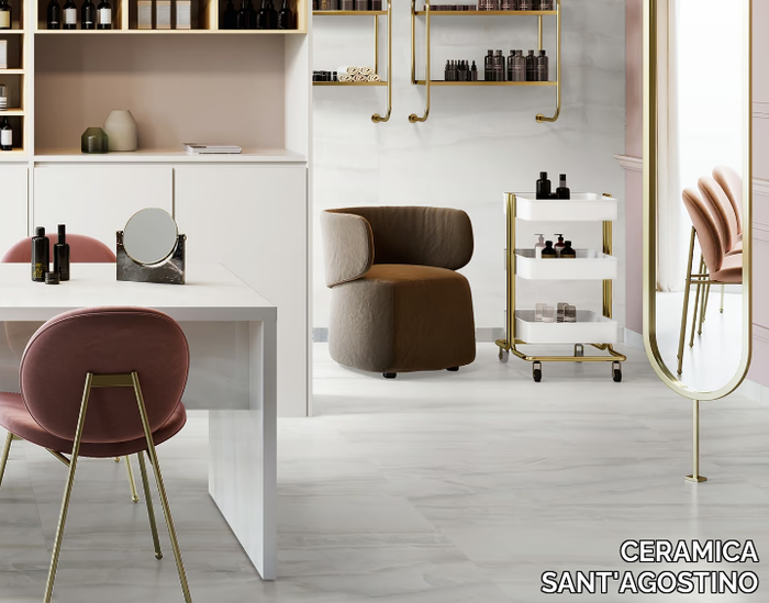 AKOYA SILVER - Porcelain stoneware wall/floor tiles with marble effect _ CERAMICA SANT'AGOSTINO