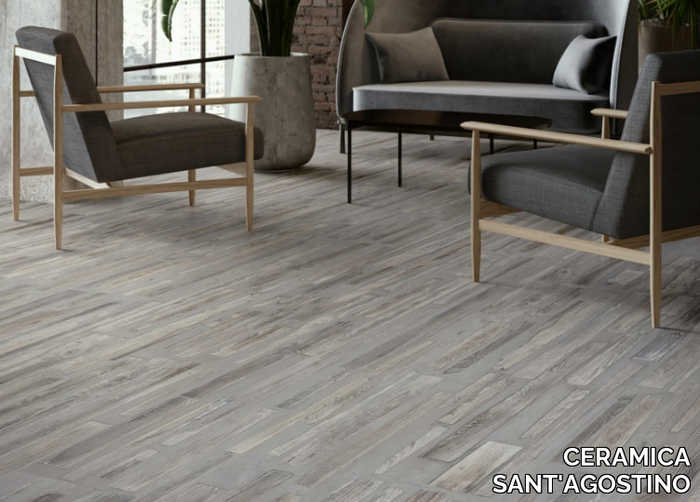 FUSIONART GREY - Porcelain stoneware wall/floor tiles with wood effect _ CERAMICA SANT'AGOSTINO