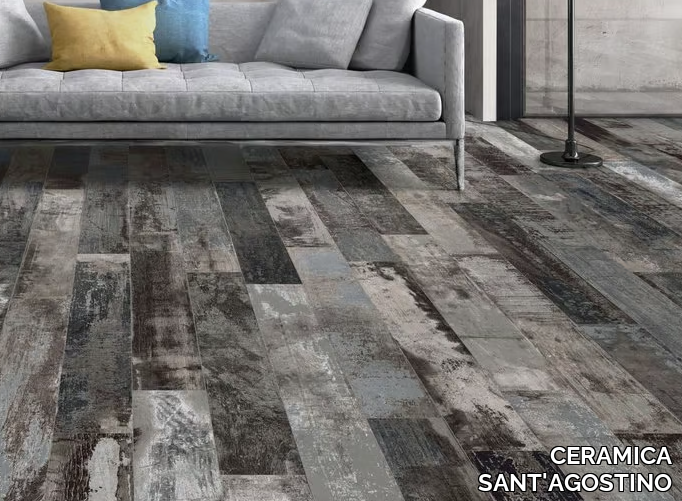 COLORART CARBON - Porcelain stoneware wall/floor tiles with wood effect _ CERAMICA SANT'AGOSTINO