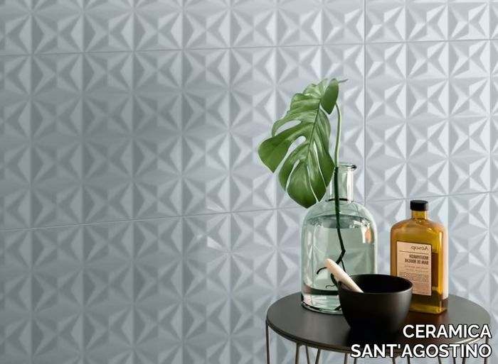 DECORLINE CITY MIDBLUE - White-paste 3D Wall Cladding _ CERAMICA SANT'AGOSTINO