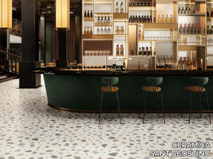 NEWDECÒ PALLADIAN LIGHT - Porcelain stoneware wall/floor tiles terrazzo effect _ CERAMICA SANT'AGOSTINO