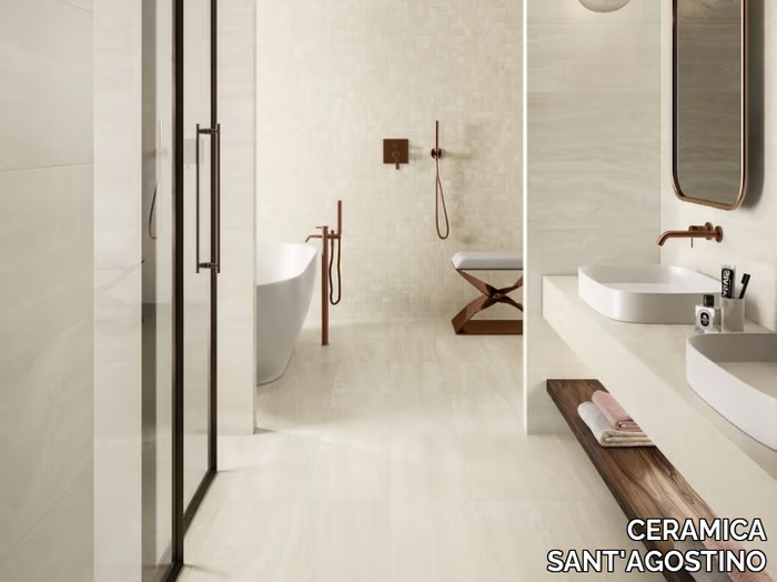 VIA APPIA VEIN CUT IVORY - Porcelain stoneware wall/floor tiles with marble effect _ CERAMICA SANT'AGOSTINO