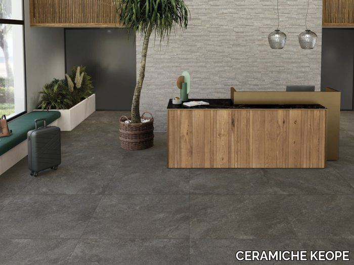 ARKÈ ANTHRACITE - Porcelain stoneware wall/floor tiles with stone effect _ CERAMICHE KEOPE