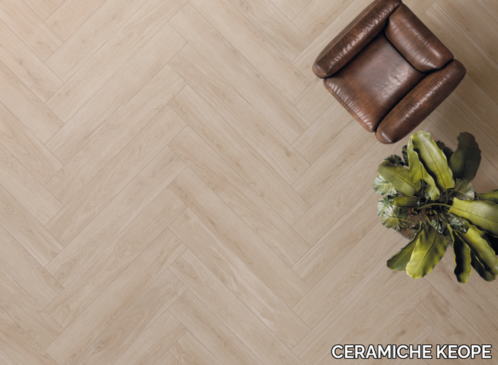 LINEO WHITE - Full-body porcelain stoneware wall/floor tiles with wood effect _ CERAMICHE KEOPE