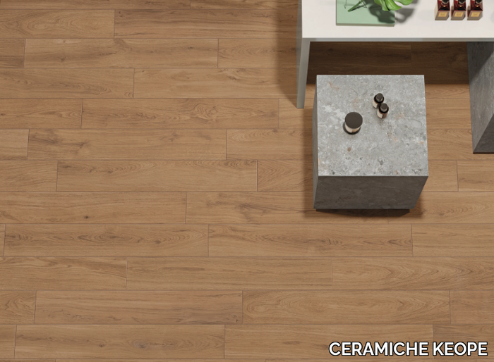 LINEO BROWN - Full-body porcelain stoneware wall/floor tiles with wood effect _ CERAMICHE KEOPE