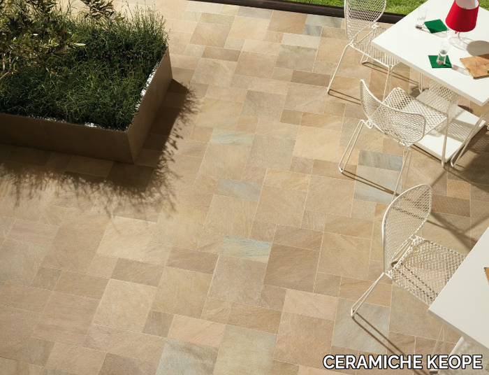 POINT BEIGE MULTICOLOR - Porcelain stoneware outdoor floor tiles with stone effect _ CERAMICHE KEOPE