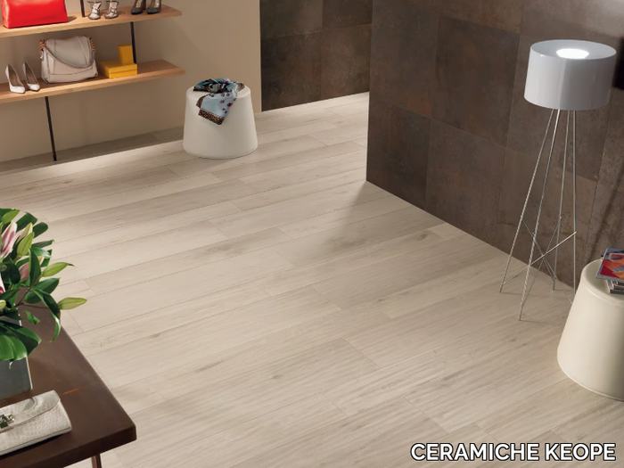 EVOKE IVORY - Ecological frost proof wall/floor tiles with wood effect _ CERAMICHE KEOPE