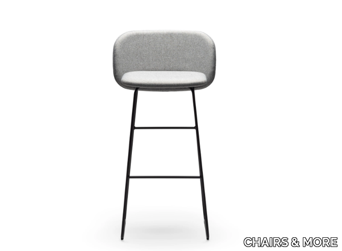 CHIPS SL SG 80 - Sled base high fabric stool with footrest _ CHAIRS & MORE