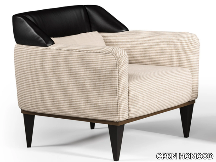 ECLIPSE - Leather and fabric armchair with armrests _ CPRN HOMOOD