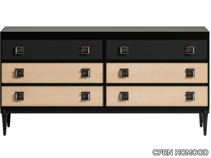 SESTO SENSO - Wood veneer and metal chest of drawers _ CPRN HOMOOD