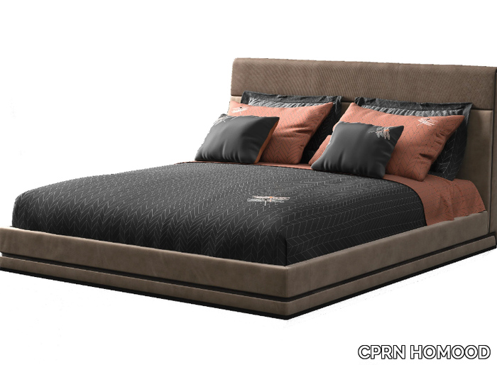 DRAGONFLY - Nabuk double bed with upholstered headboard _ CPRN HOMOOD