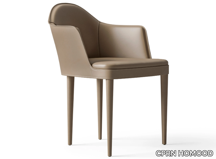 STARLIGHT - Upholstered tanned leather chair with armrests _ CPRN HOMOOD