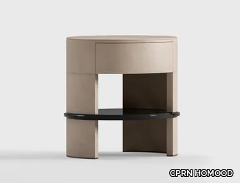 LIAM - Round leather bedside table _ CPRN HOMOOD