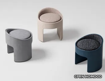 ZOE - Low leather stool with integrated cushion _ CPRN HOMOOD