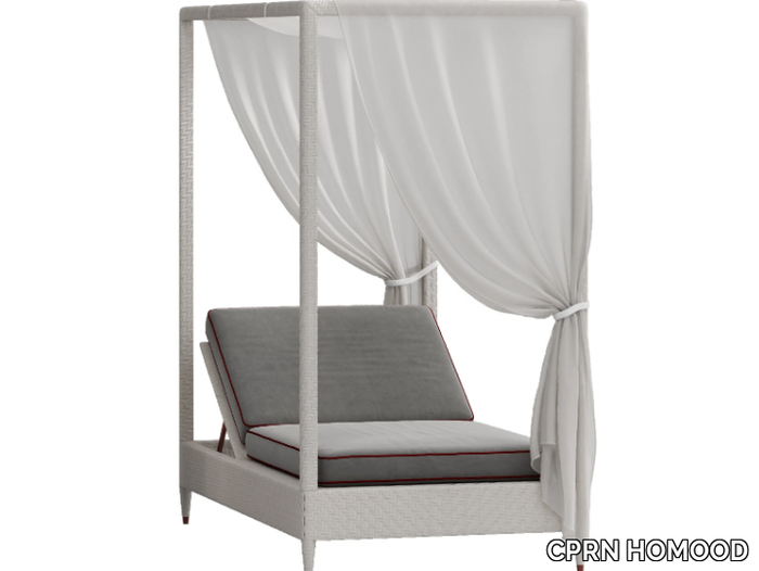 OUTDOOR - Recliner wooden and fabric garden bed _ CPRN HOMOOD