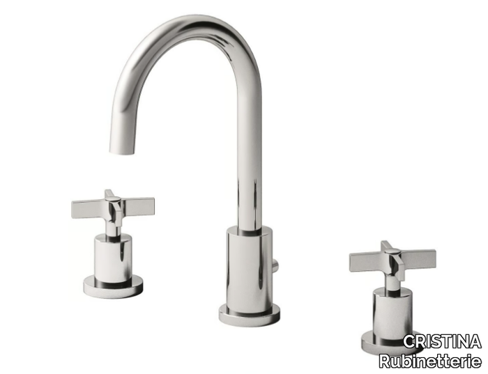 CROSS ROAD CRICR205 - 3 hole countertop washbasin mixer _ CRISTINA Rubinetterie