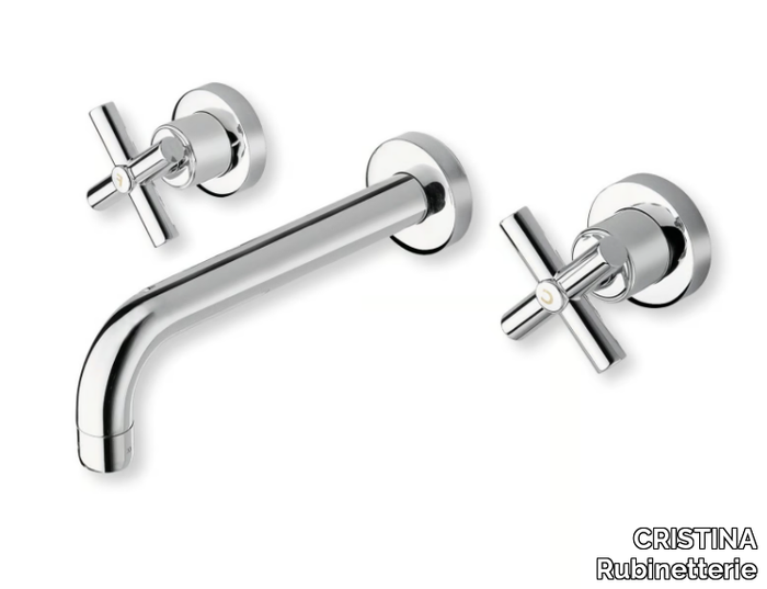 EXCLUSIVE CRIEV242 - 3 hole washbasin mixer with individual rosettes _ CRISTINA Rubinetterie