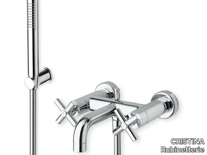 EXCLUSIVE CRIEV180 - Wall-mounted bathtub tap with hand shower _ CRISTINA Rubinetterie