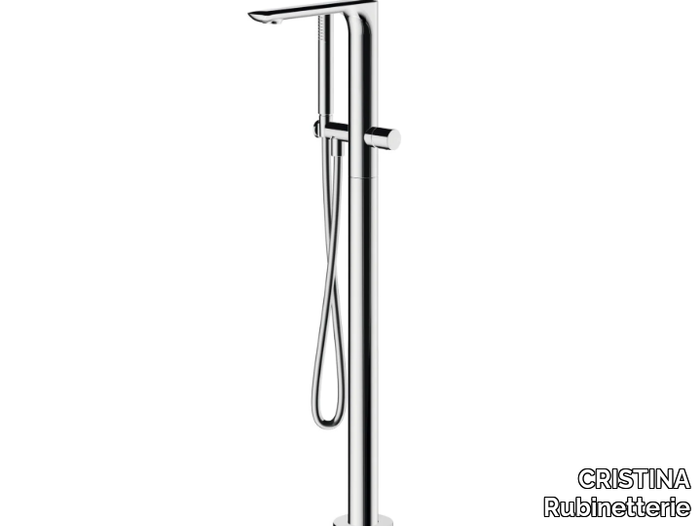 FOIL CRIFL189 - Floor standing single handle bathtub mixer with hand shower _ CRISTINA Rubinetterie