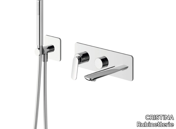 FOIL CRIFL102 - Wall-mounted single handle bathtub set with hand shower _ CRISTINA Rubinetterie