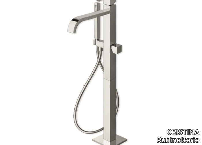 QUADRI CRIQM189 - Floor standing bathtub mixer with hand shower _ CRISTINA Rubinetterie