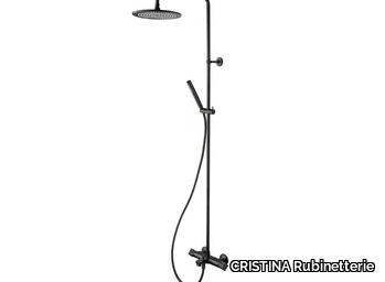 CRITE184 - Wall-mounted thermostatic shower panel with hand shower _ CRISTINA Rubinetterie