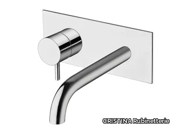 TRICOLORE VERDE CRITV256 - Wall-mounted single handle washbasin mixer with plate _ CRISTINA Rubinetterie