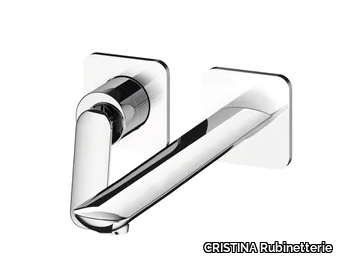 FOIL CRIFL259 - Contemporary style 2 hole wall-mounted metal washbasin mixer with aerator _ CRISTINA Rubinetterie