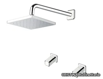 ITALY CRIIT617 - 3 hole shower set with individual rosettes with overhead shower _ CRISTINA Rubinetterie